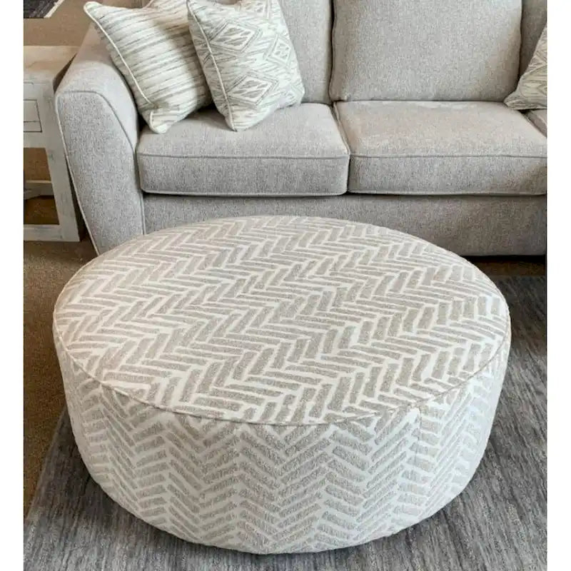 Pouf de cocktail rembourré rond surdimensionné multicolore – 1 place