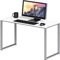 Bureau d'ordinateur 32" avec cadre en acier, blanc/noyer/érable/espresso/noir/chêne/brun rustique