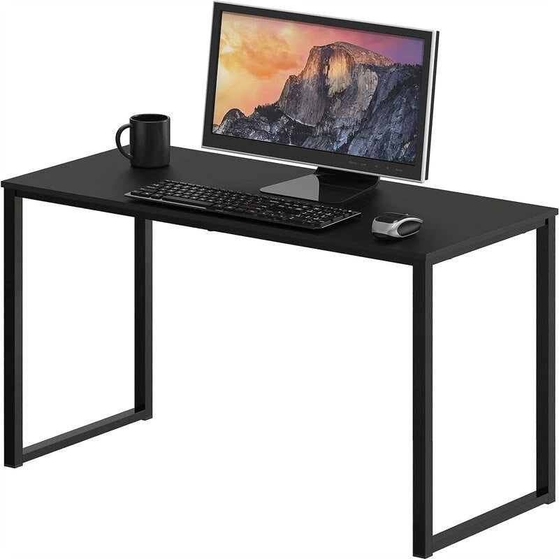 Bureau d'ordinateur 32" avec cadre en acier, blanc/noyer/érable/espresso/noir/chêne/brun rustique