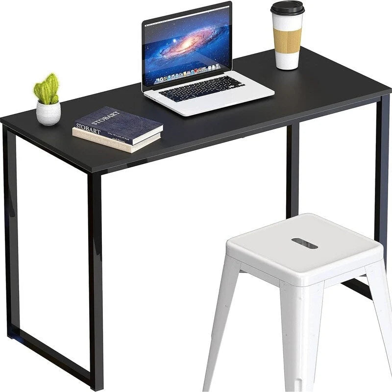 Bureau d'ordinateur 32" avec cadre en acier, blanc/noyer/érable/espresso/noir/chêne/brun rustique