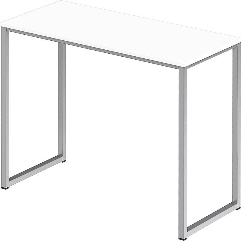 Bureau d'ordinateur 32" avec cadre en acier, blanc/noyer/érable/espresso/noir/chêne/brun rustique