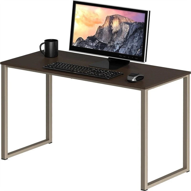 Bureau d'ordinateur 32" avec cadre en acier, blanc/noyer/érable/espresso/noir/chêne/brun rustique