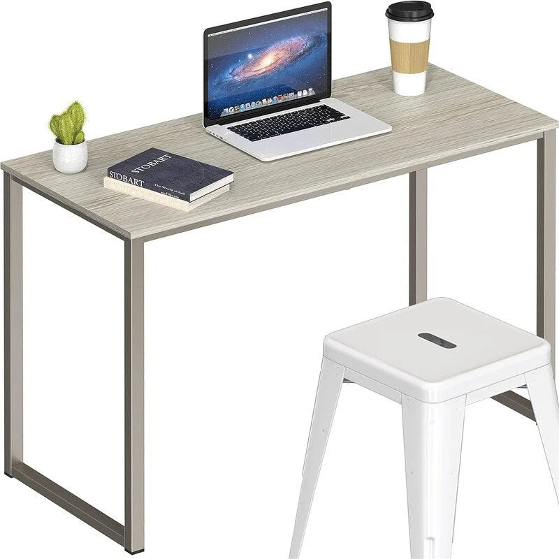Bureau d'ordinateur 32" avec cadre en acier, blanc/noyer/érable/espresso/noir/chêne/brun rustique