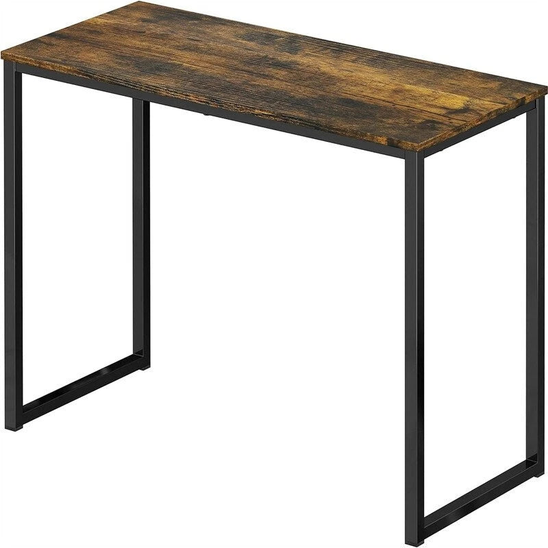 Bureau d'ordinateur 32" avec cadre en acier, blanc/noyer/érable/espresso/noir/chêne/brun rustique