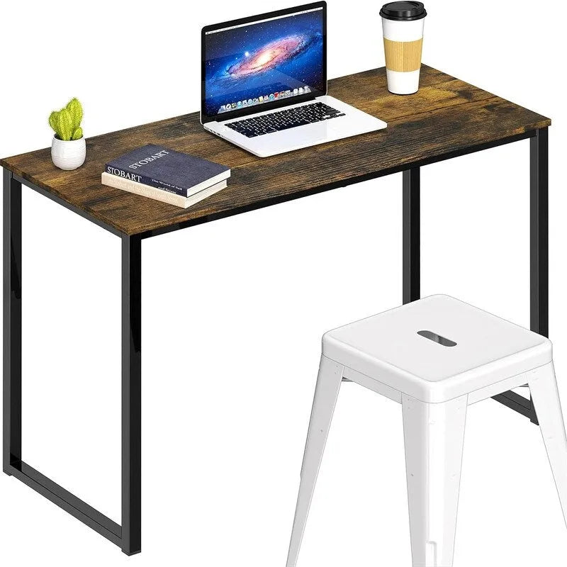 Bureau d'ordinateur 32" avec cadre en acier, blanc/noyer/érable/espresso/noir/chêne/brun rustique