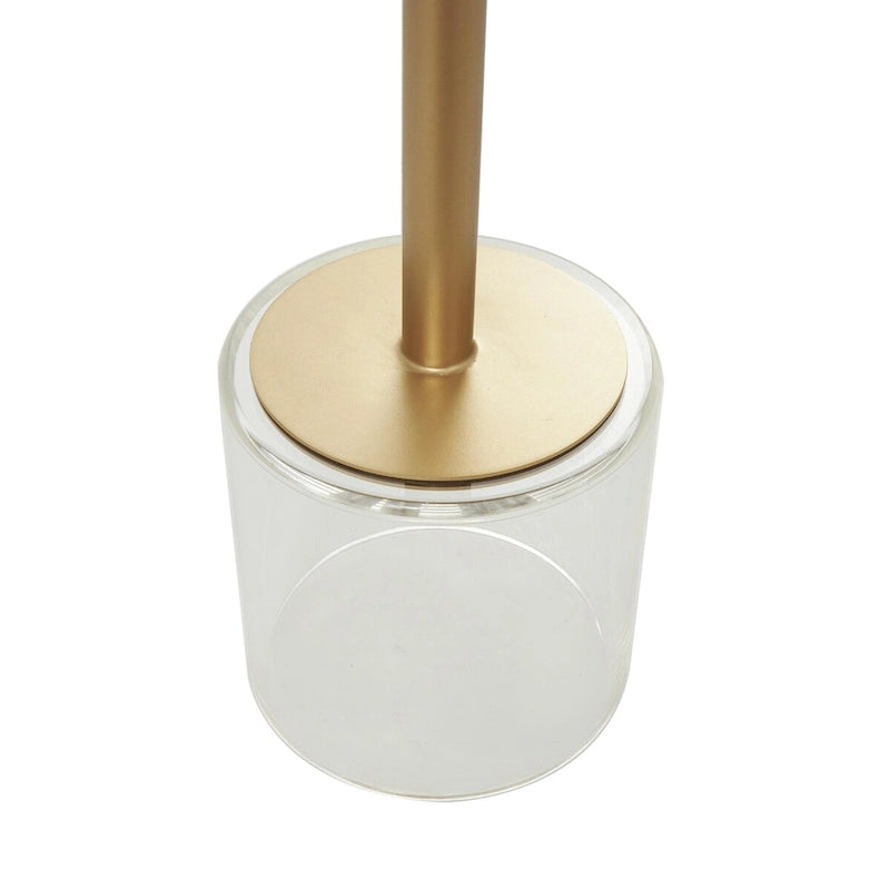 Table d'appoint avec plateau en acrylique transparent ou verre trempé et piètement en métal doré mat