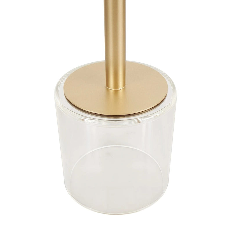 Table d'appoint avec plateau en acrylique transparent ou verre trempé et piètement en métal doré mat