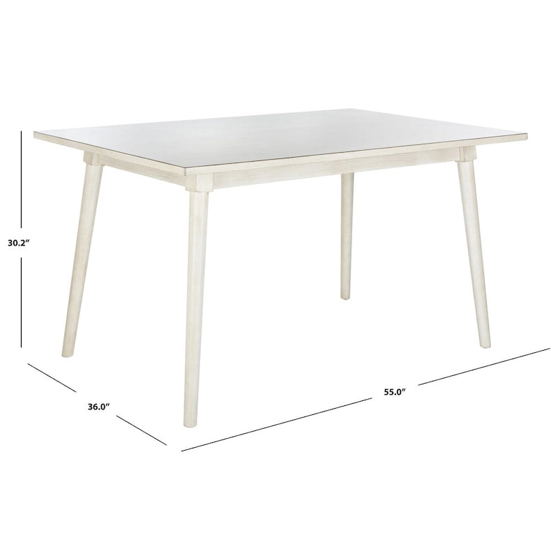 Table à manger rectangulaire Noyer / Blanc antique – 4 places