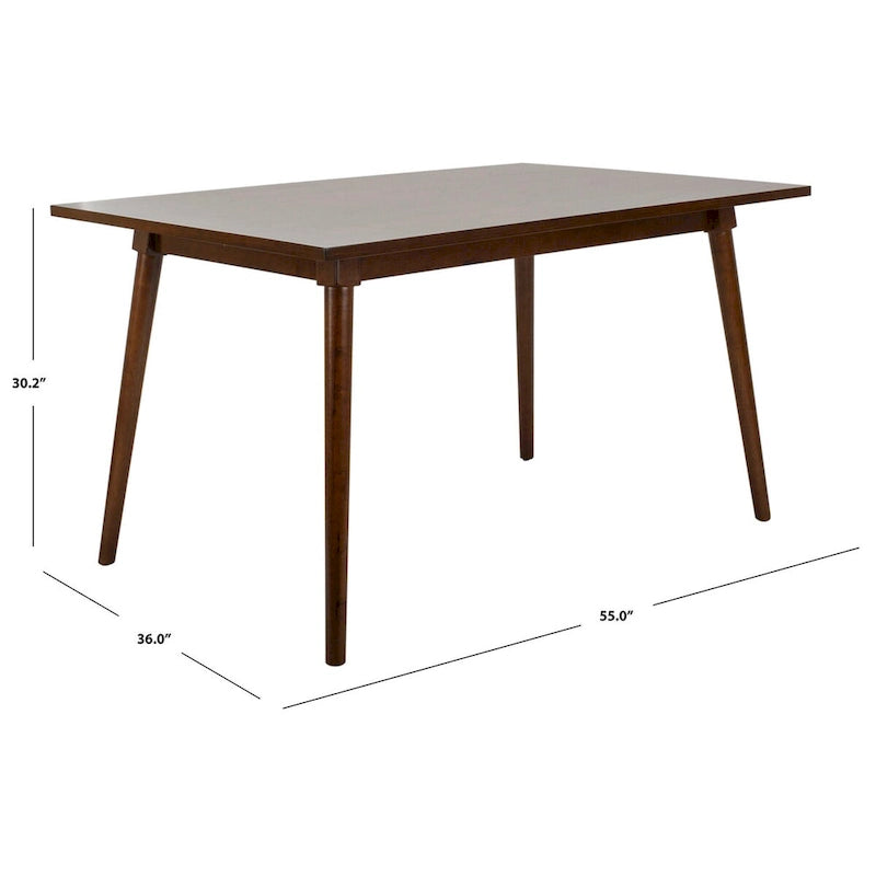 Table à manger rectangulaire Noyer / Blanc antique – 4 places
